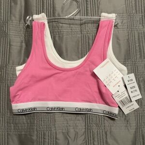 Calvin Klein Girls' Modern Cotton Bralette 2 Pack Size Med (7-8) NWT